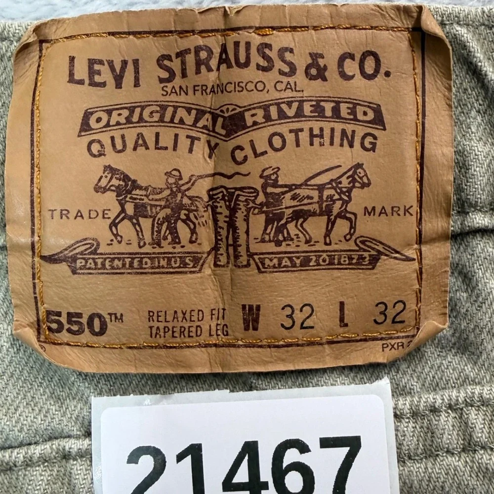 Vintage Levis 550 Jeans Men Measures 31X32 Tag 32x32 Gray Orange Tab Relaxed USA